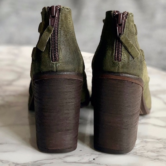 BOUTIQUE 9 Dark Olive Green Suede Boots SIZE 7M BNIB - Picture 5 of 14